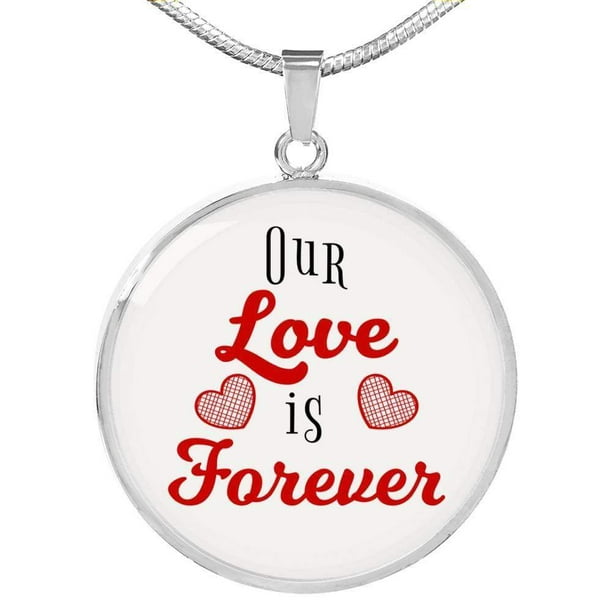 Express Your Love Gifts Forever with You Circle Pendant Necklace Stainless Steel or 18k Gold 18-22 